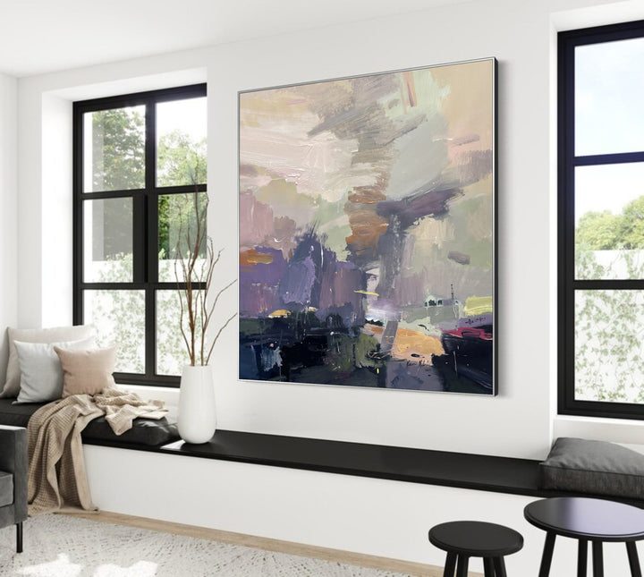 Colorful Wall Art Abstract Painting Original Abstract Modern Wall Art Framed Custom Painting | DEPTH OF NATURE 339 38x35.4"