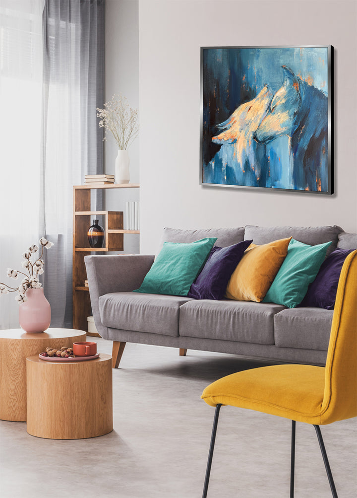 MYSTICAL WOLF SPIRITS 32"x32"