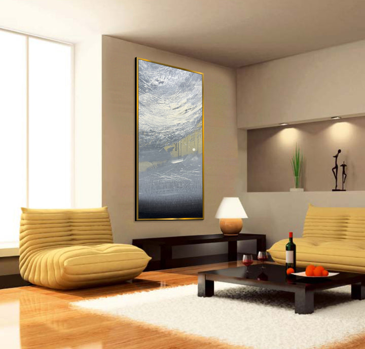 Extra Large Painting On Canvas Modern Wall Oil Painting Original Abstract Frame Painting Contemporary Art Acrylic Painting | DEPTH OF NATURE 204 43.3x19.6"