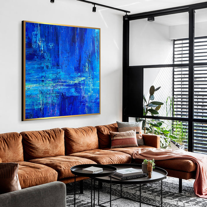 Abstract Painting Canvas Blue Wall Oil Painting Original Unique Abstract Painting Creative Painting On Canvas Acrylic Texture Painting | AZURE IMPRESSION