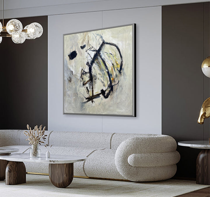 NEUTRAL BRUSHWORK 40"x40"