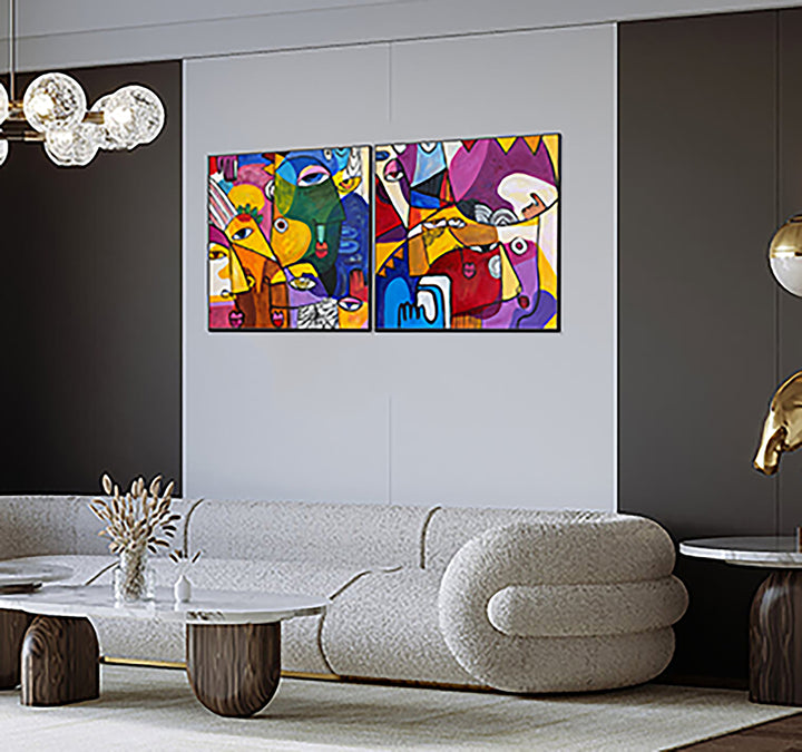 DUO IN CUBISM 2P 26x52"