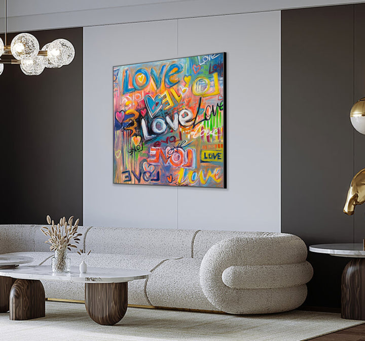COLORFUL HEARTS 40"x40"