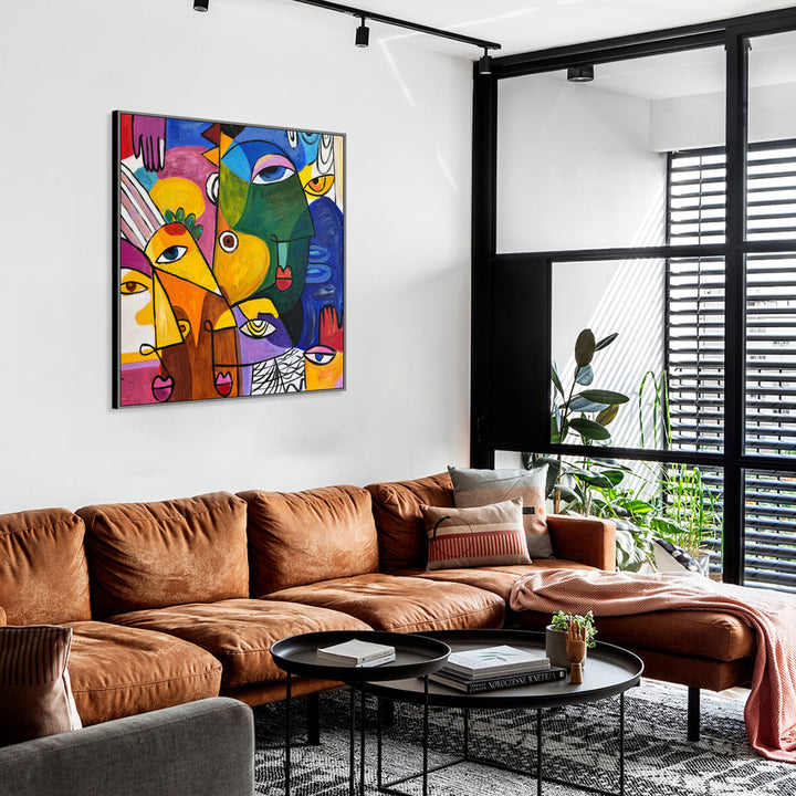 GEOMETRIC FACES 26"x26"