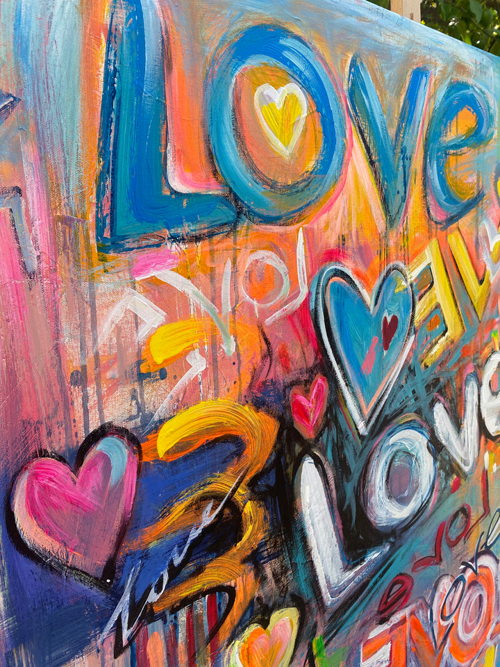 COLORFUL HEARTS 40"x40"