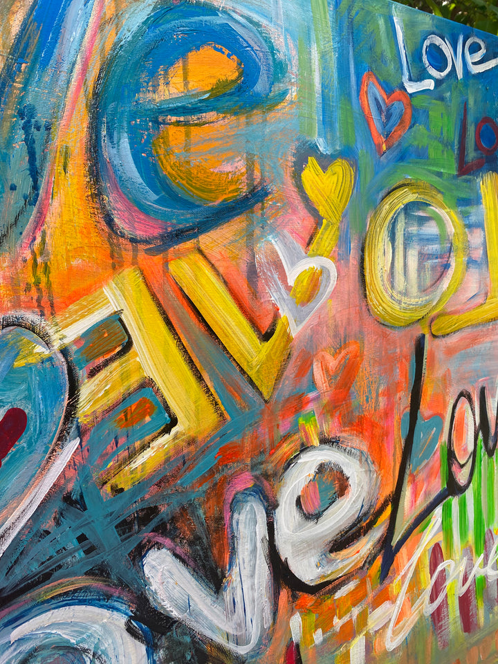 COLORFUL HEARTS 40"x40"