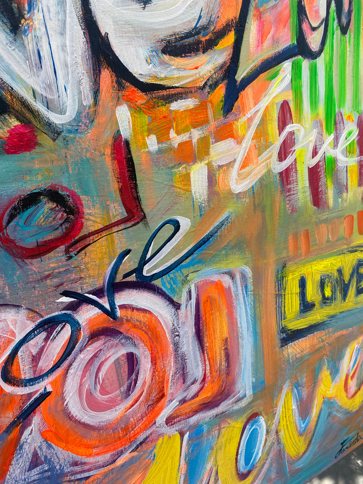 COLORFUL HEARTS 40"x40"