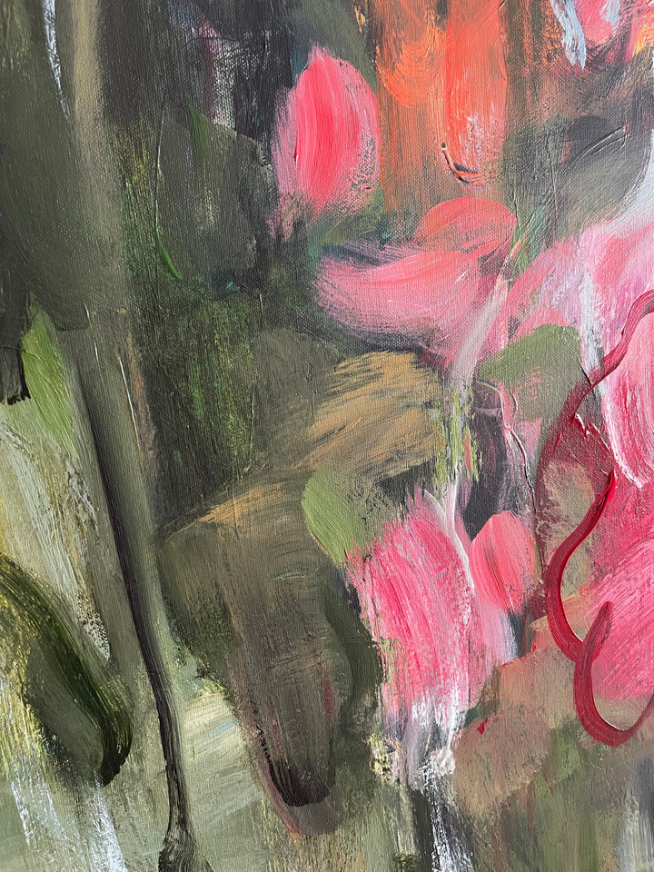 CRIMSON BLOOMS 54"x36"