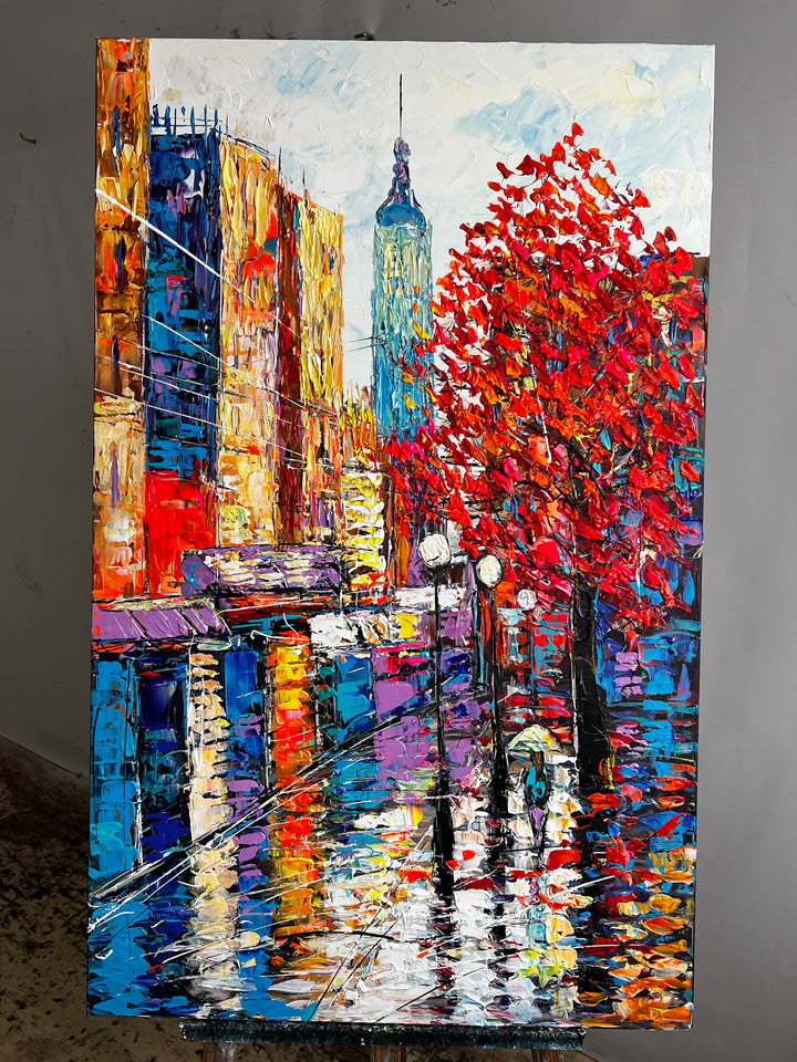 Abstract City Painting Original Oil Paintings Wall Art On Canvas