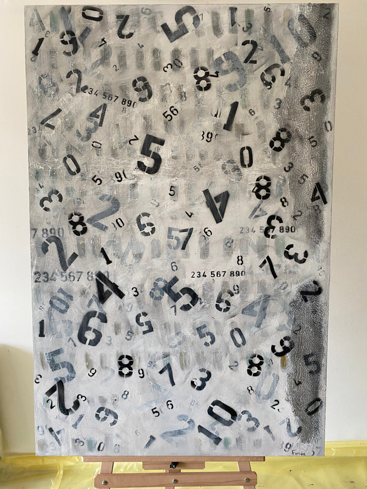 FALLING NUMBERS 54"x36"