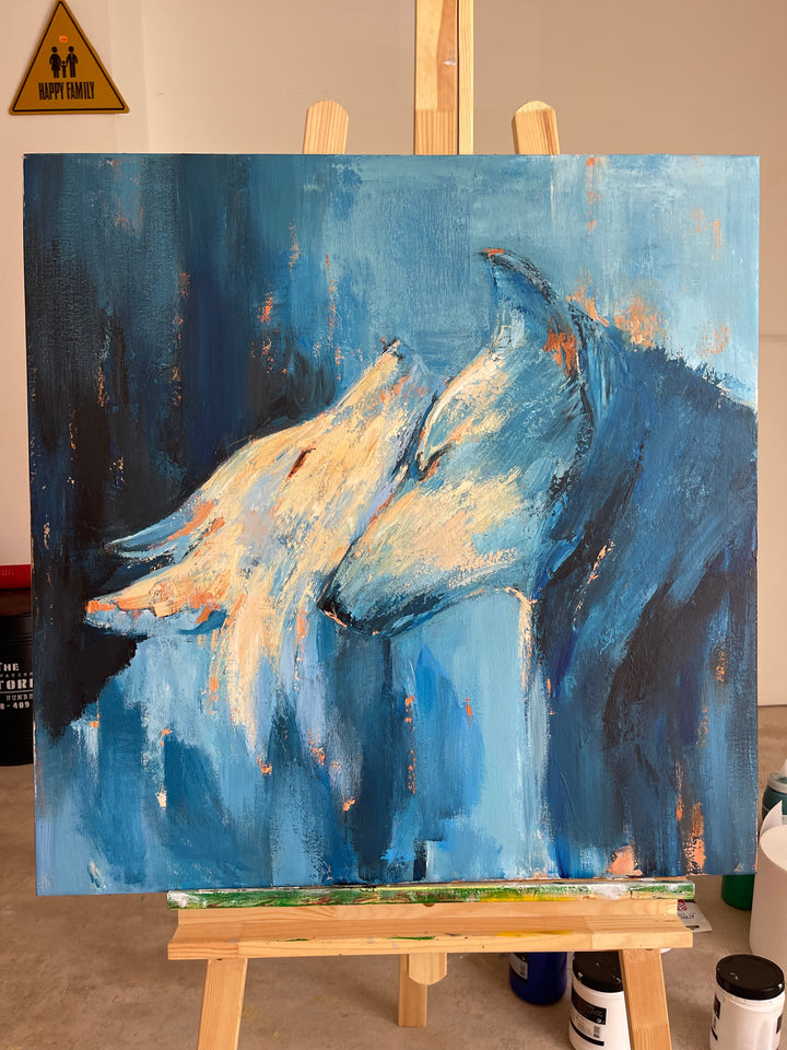 MYSTICAL WOLF SPIRITS 32"x32"