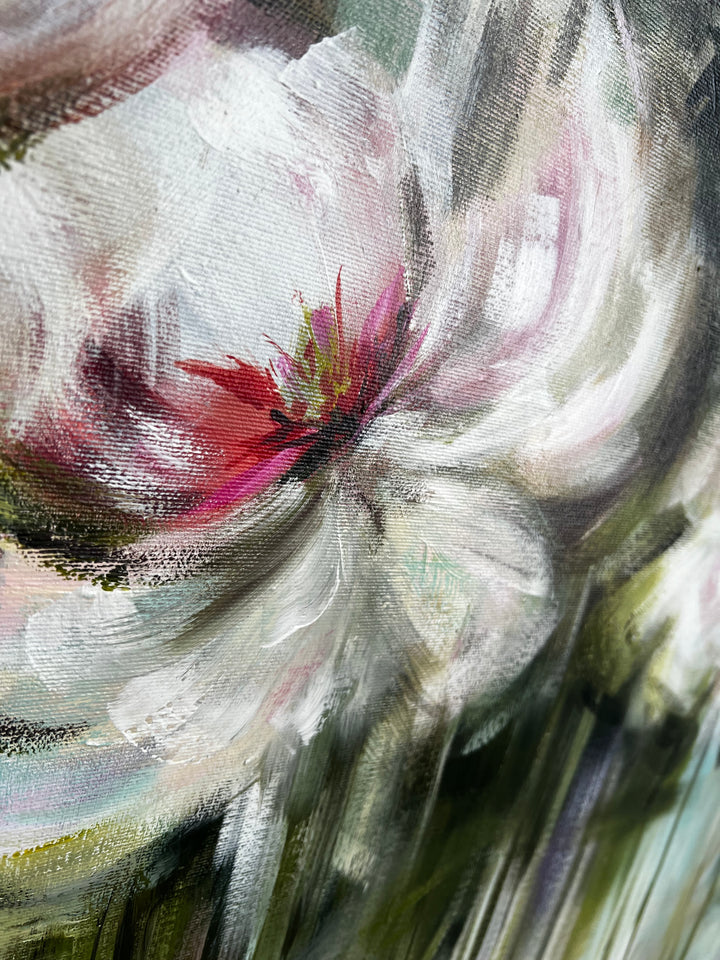 WISPERS OF PEONIES 32"x32"