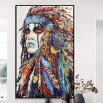 Abstract Canvas Art Native American Painting American Indian Wall Art Native American Woman Art Indian Wall Art Original Oil Painting | INDIAN WOMAN