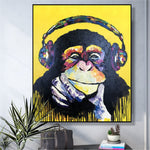 Abstract Colorful Monkey Paintings on Canvas Original Animal Art Textured Impasto Oil Painting Colorful Painting | YOUR VIBE