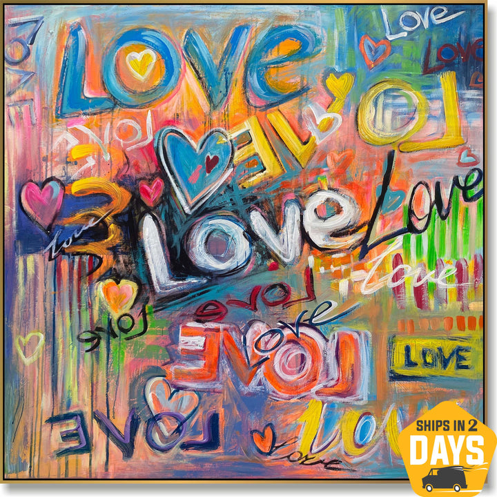 COLORFUL HEARTS 40"x40"