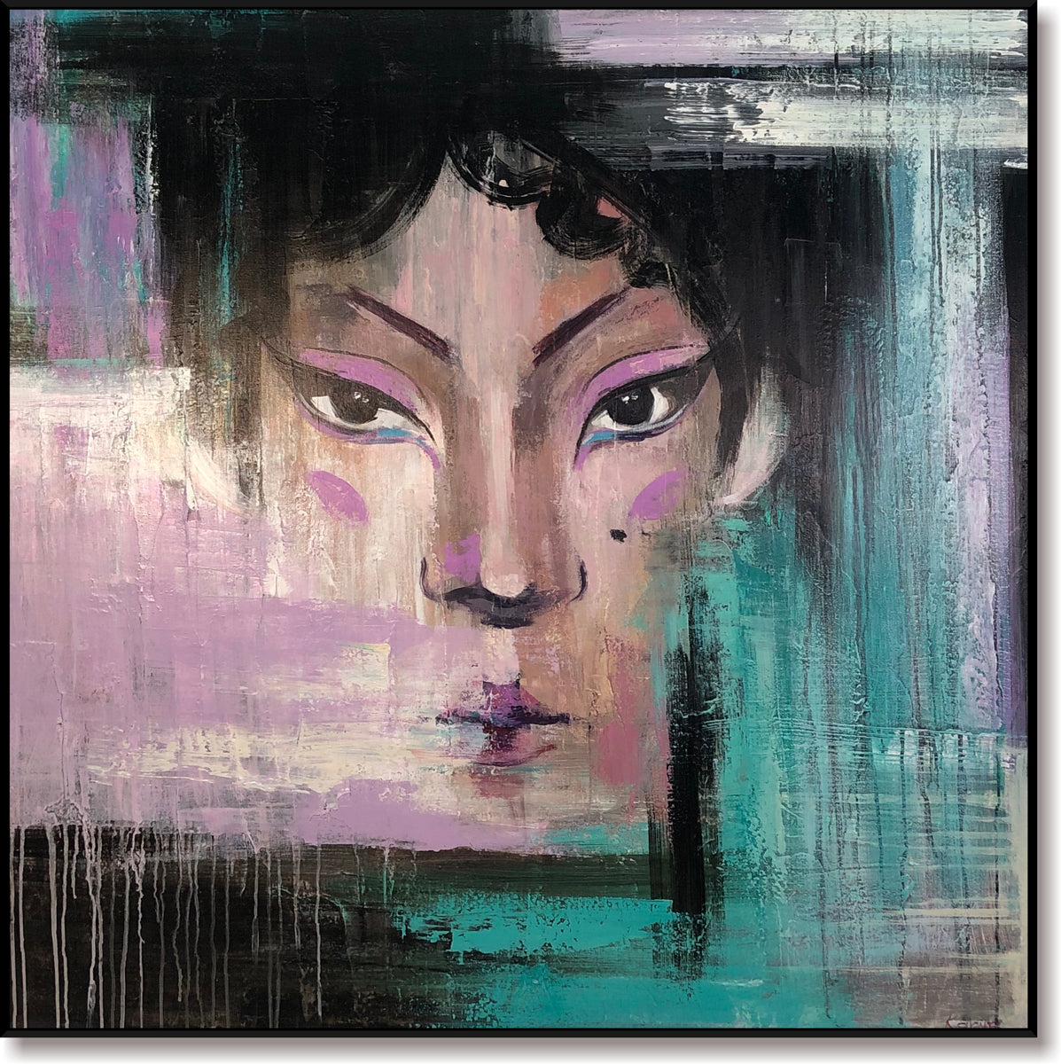 Large Abstract Face Canvas Art Modern Acrylic Wall Painting for Home ...