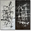 Invoice for 2 stretched+ black framed paintings OPPOSITIES IN ABSTRACT in size 60x60" and GRAYSCALE CHAOS 32x32"