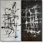 Invoice for 2 stretched+ black framed paintings OPPOSITIES IN ABSTRACT in size 60x60" and GRAYSCALE CHAOS 32x32"
