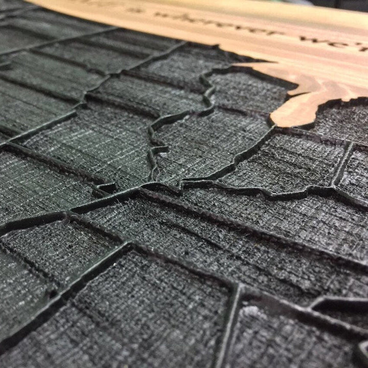 WOODEN UNITED STATES MAP 9"x13"