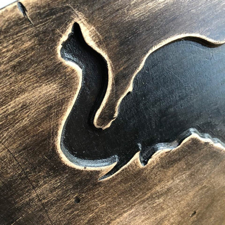 WOODEN ELEPHANT SIGN 11.8"x15.7"