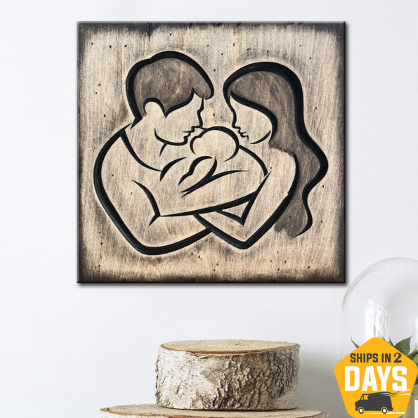 FAMILY SILHOUETTE 11.8"x11.8"