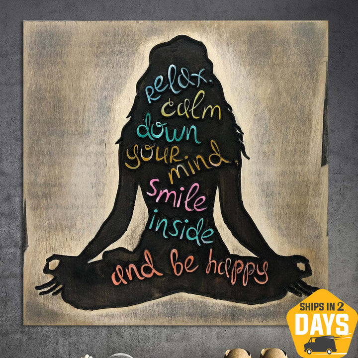 WOODEN YOGA SYMBOL 18.1"x18.1"