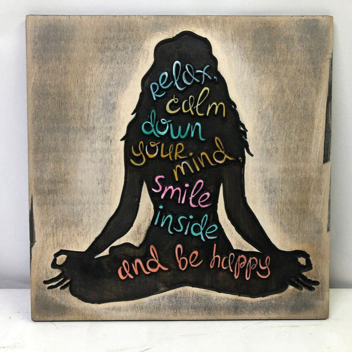WOODEN YOGA SYMBOL 18.1"x18.1"