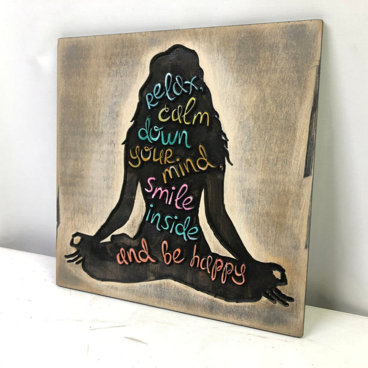 WOODEN YOGA SYMBOL 18.1"x18.1"