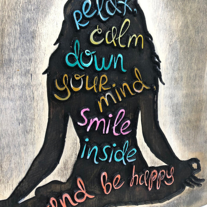 WOODEN YOGA SYMBOL 18.1"x18.1"