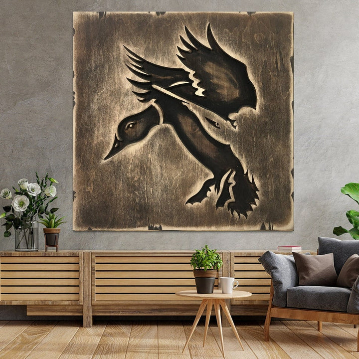 DUCK WOOD SIGN 17.7"x17.7"