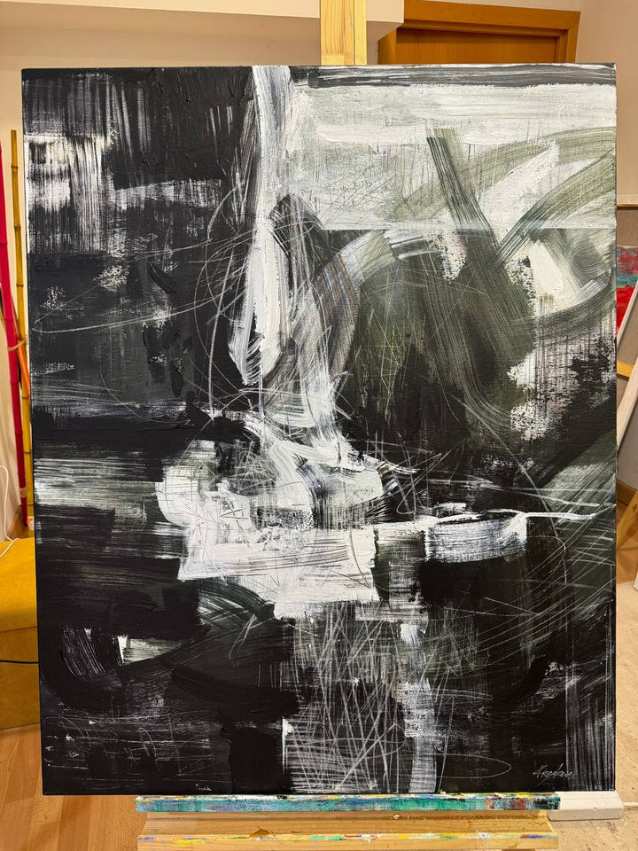 BLACK AND WHITE DYNAMIC 39.4"x31.5"