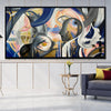 Original Colorful Paintings On Canvas Figurative Faces Artwork Abstract Textured Wall Art for Living Room | MOON PEOPLE - trendgallery.ca