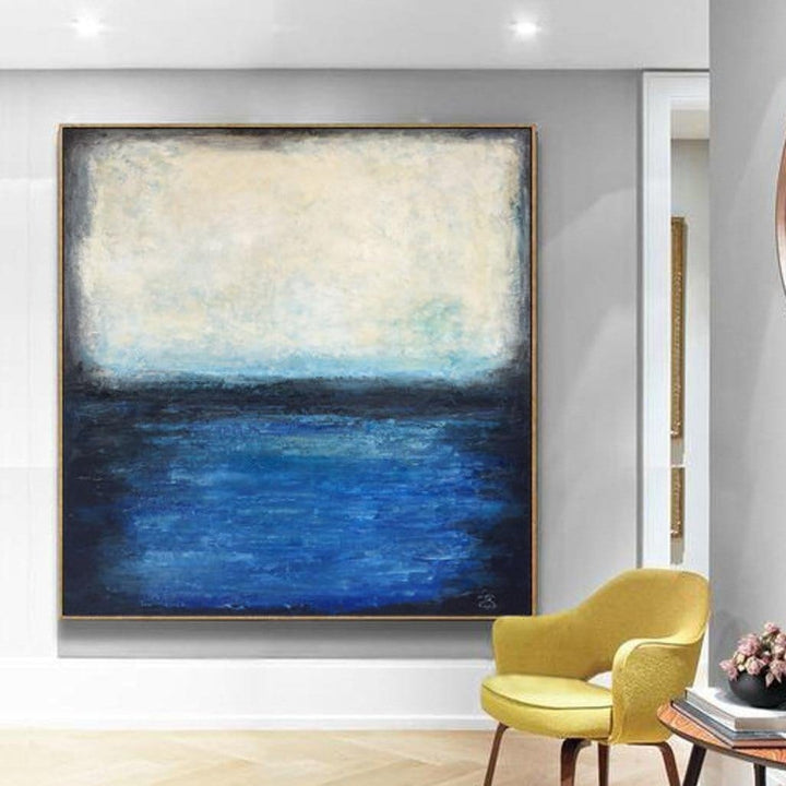 Extra Large Original Ocean Wall Art Blue Sea Abstract Painting On Canvas Acrylic Painting On Canvas | SEA HORIZON - trendgallery.ca