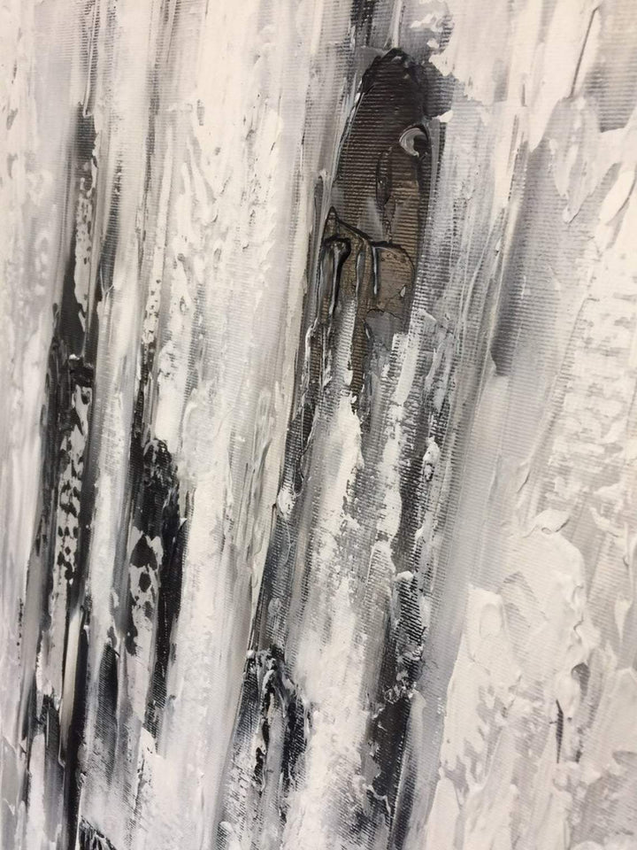 Abstract Landscape Art in White, Grey and Brown | RAIN VEIL - trendgallery.ca