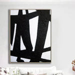 Large Decor Black And White Wall Art Oil Canvas Painting Franz Kline style Dine Room Wall Art | ROAD OF CHANGE
