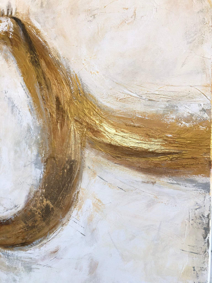 Original Gold Leaf Artwork Abstract Creative Paintings On Canvas Abstract Art for Hotel Decor | GOLDEN THREADS OF LIFE - trendgallery.ca