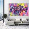 Original Running Horses Acrylic Painting Abstract Animal Painting on Canvas Textured Wall Art for Home Decor | FINAL RACE - trendgallery.ca