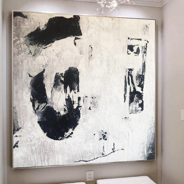 Large Original Art Painting Black And White Abstract Black And White Painting | WHITE NIGHT