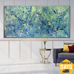 Abstract Colorful Painting On Canvas Spotted Style Modern Textured Decor for Living Room | COLOR MADNESS 35"x75"