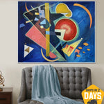 Abstract Colorful Shapes Expressionist Art Kandinsky Style Figurative Paintings On Canvas Geometric Figures Modern Wall Decor | FORM PLEASURE 48"x60"