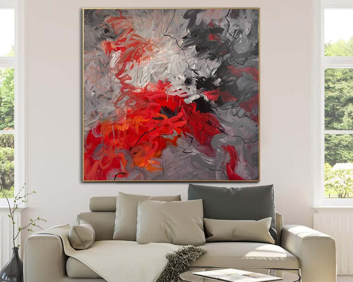 Large Abstract Colorful Cocktail Red Paintings On Canvas Modern Creative Original Oil Painting Textured Fine Art | FRESH COCKTAIL