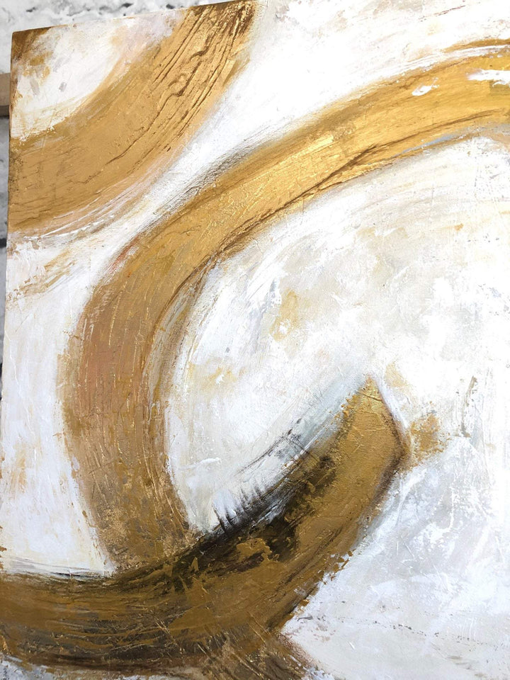 Original Gold Leaf Artwork Abstract Creative Paintings On Canvas Abstract Art for Hotel Decor | GOLDEN THREADS OF LIFE - trendgallery.ca