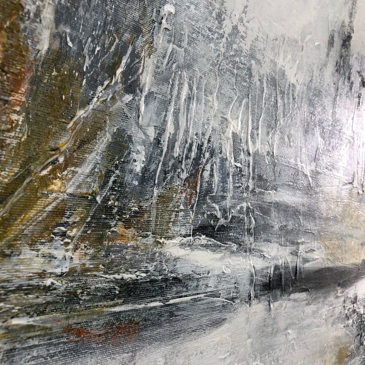 Large Abstract Paintings On Canvas In Gray And White Colors Original 40x60 Wall Art Modern Mountings Painting Neutral Wall Art | TOWN SQUARE - trendgallery.ca