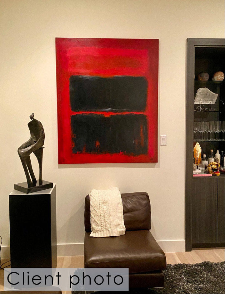 Abstract Red And Black Painting Mark Rothko Canvas Wall Art Textured Fine Art Modern Painting Handmade Art Mark Rothko Style Wall Art | SHADES OF RAGE - trendgallery.ca