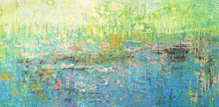 Acrylic Painting On Canvas Blue Abstract Turquoise Art Contemporary Wall Art | TURQUOISE MEADOW - trendgallery.ca