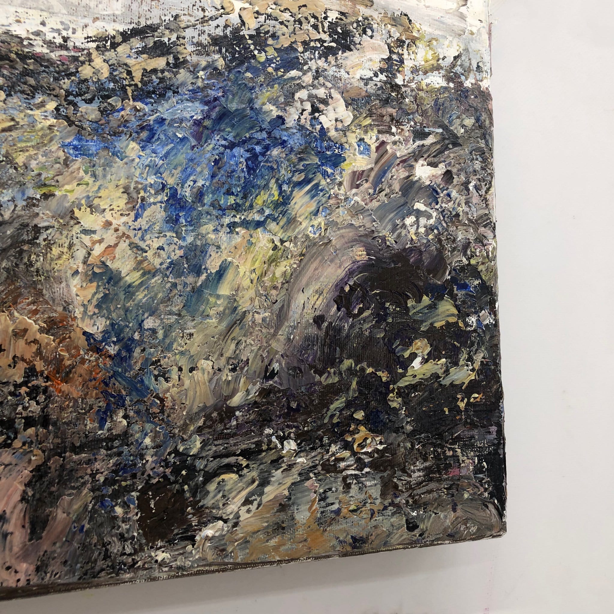 Abstract Acrylic Painting Canvas Brush Stroke Art Heavy Textured Wall ...