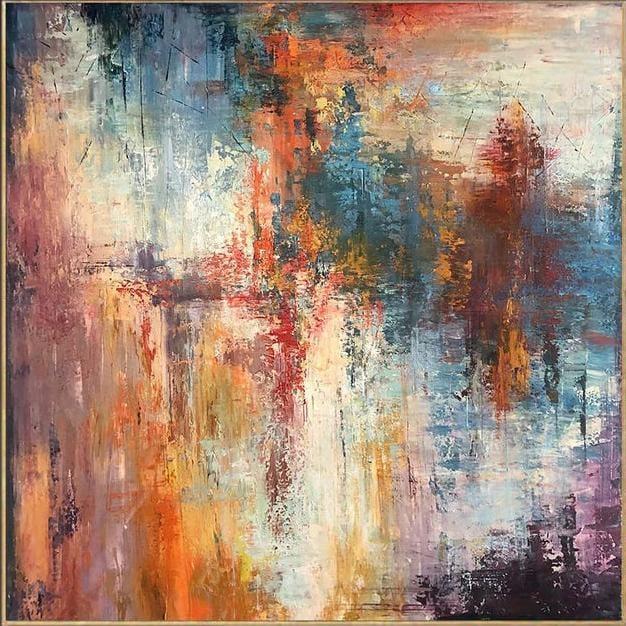 Extra Large Colorful Wall Paintings Original Acrylic Paintings Abstract River Contemporary Paintings | SONG OF NATURE - trendgallery.ca