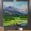 Abstract Realistic Landscape Paintings On Canvas Colorful Mountain Vista Painting Nature OIl Wall Art Modern Contemporary Art for Home Decor | TRANQUIL MAJESTY