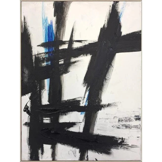Original Oil Abstract Black And White Painting Textured Wall Art Franz Kline style | THE MIND'S POWER - trendgallery.ca