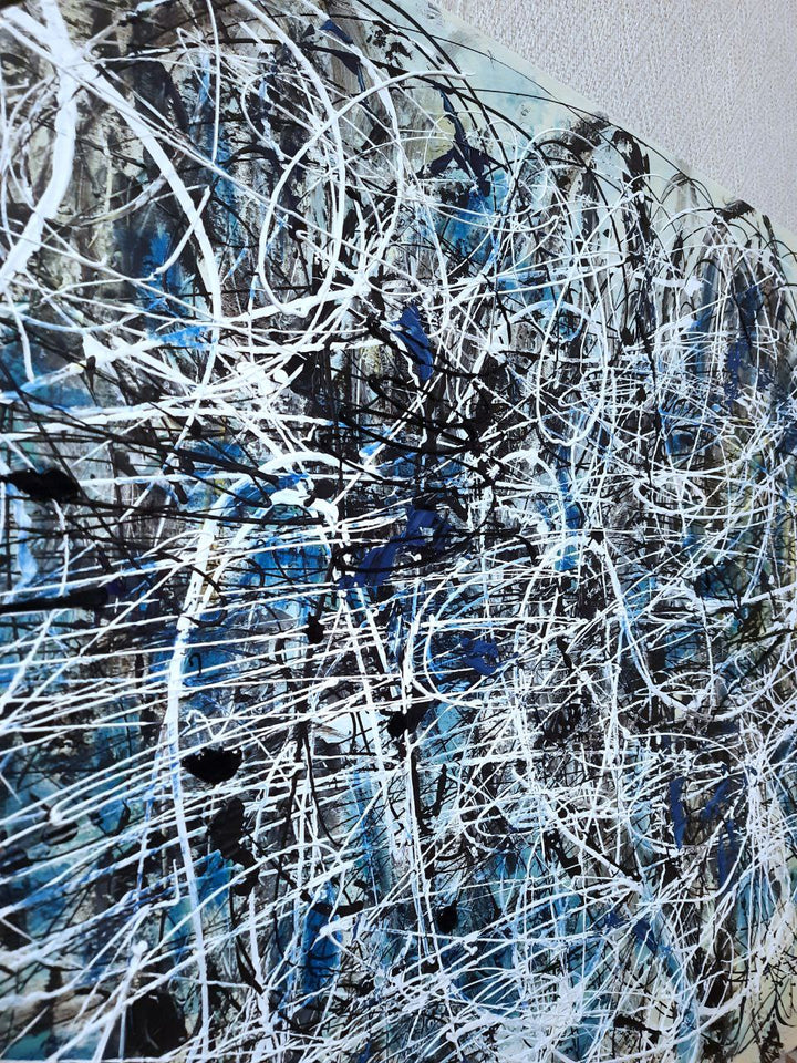 Abstract Colorful Jackson Pollock Style Oil Paintings Modern Wall Art for Living Room Decor | DISTURBANCE - trendgallery.ca